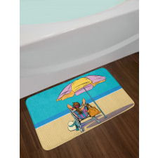 Lady on a Deckchair Bath Mat