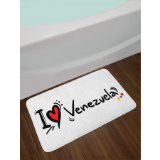 I Love Venezuela Wording Bath Mat