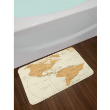 North South America Map Bath Mat