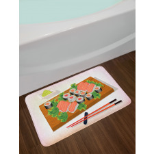 Plate of Tasty Food Bath Mat