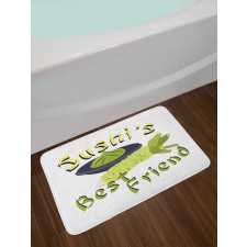 Sushi's Best Friend Cartoon Bath Mat