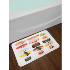 Funny Cartoon Sushi Bath Mat