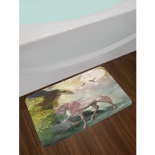 Fantasy Leaves Birds Bath Mat