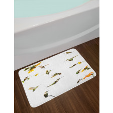 Hummingbird Sunflowers Bath Mat