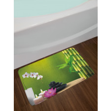 Bamboo Flower Orchid Stone Bath Mat