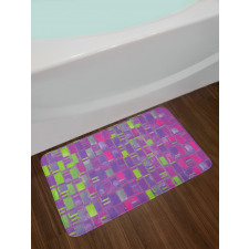 Abstract Distorted Cubes Bath Mat