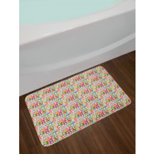 Energetic ABC Silhouettes Bath Mat