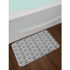 Monochrome Floral Details Bath Mat