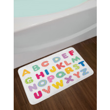 Colorful Printed Letters Bath Mat