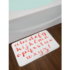 Watercolor Warm Letters Bath Mat