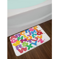 Gouache Brush Letters Bath Mat