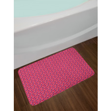 Floral Folk Art on Stripes Bath Mat