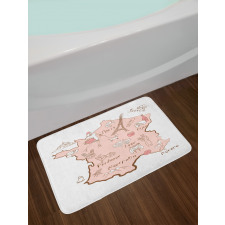 Typography Map Bath Mat