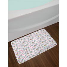 Romantic Doodle Items Bath Mat