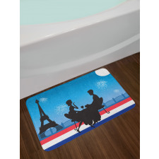 Couple Having Wine Bath Mat