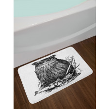 Vintage Wise Night Bird Bath Mat