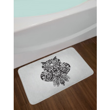 Zentangle Graphic Bird Bath Mat