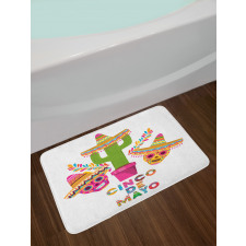 Cactus and Skulls Hat Bath Mat