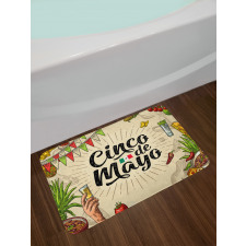 Mexican Food Drink Bath Mat