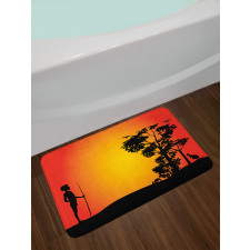 Hunting Man and Tree Bath Mat