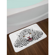 Angry Wild Leopard Bath Mat