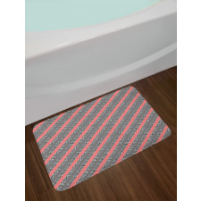 Modern Diagonal Stripes Bath Mat