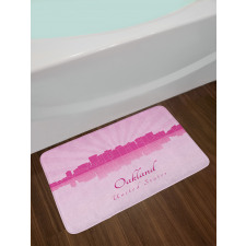 Calligraphic City Skyline Bath Mat