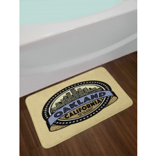 Round Symbolic Lettering Bath Mat