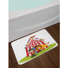 Cartoon Lion Jumping Ring Bath Mat