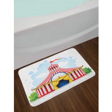 Striped Tent with Flag Bath Mat