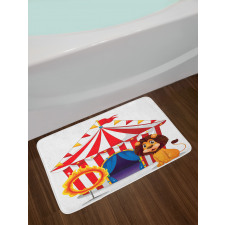 Lion and a Fire Ring Bath Mat