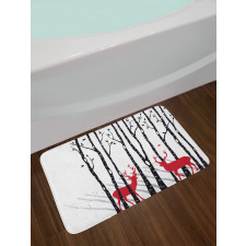 Deer Tree Forest Bird Bath Mat