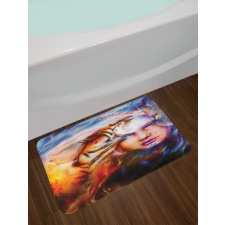 Tiger and Lion Head Bath Mat