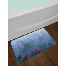 Autumn Trees in Mist Bath Mat