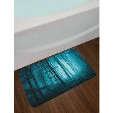 Foggy Dark Country Forest Bath Mat