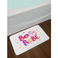 Colorful Graphic Wording Bath Mat