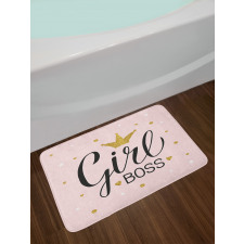 Dots Crown and Text Bath Mat