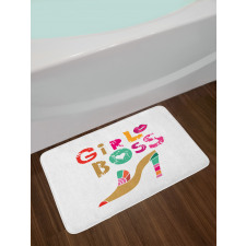 High Heel and Woman Lips Bath Mat