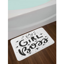 Hearts Crown and Words Bath Mat