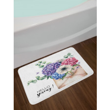 Hello Spring Flowers Art Bath Mat