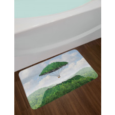 Hot Air Balloon Mountain Bath Mat