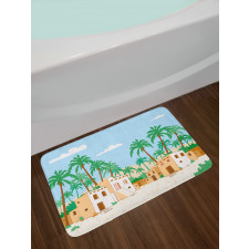 Village with Houses Trees Bath Mat