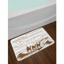 Sketchy Hand Drawn Camels Bath Mat