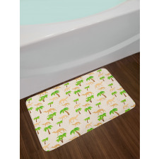 Repeating Camels and Palms Bath Mat