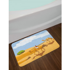 Woman Riding a Camel Bath Mat