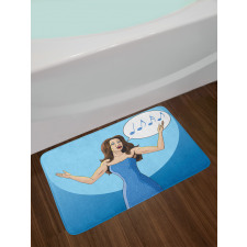 Comic Book Art Singing Woman Bath Mat