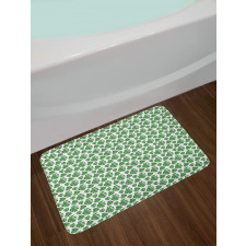 Detailed Drawn Leaves Bath Mat