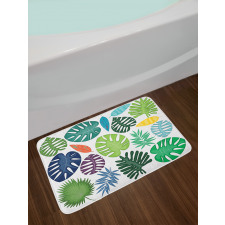 Colorful Bold Leaves Bath Mat