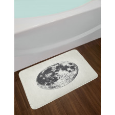 Detailed Sketchy Moon Bath Mat