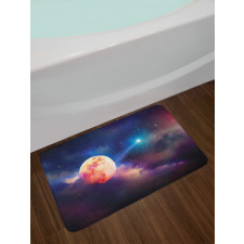 Cosmic Scene with Planets Bath Mat